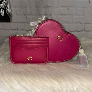 Coach HEART Shaped Xbody/Card Case 2pc Set